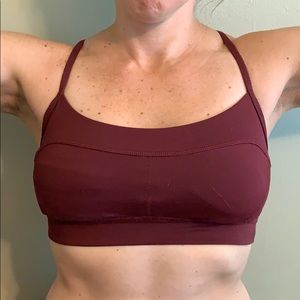 Manduka size small burgundy sports bra.